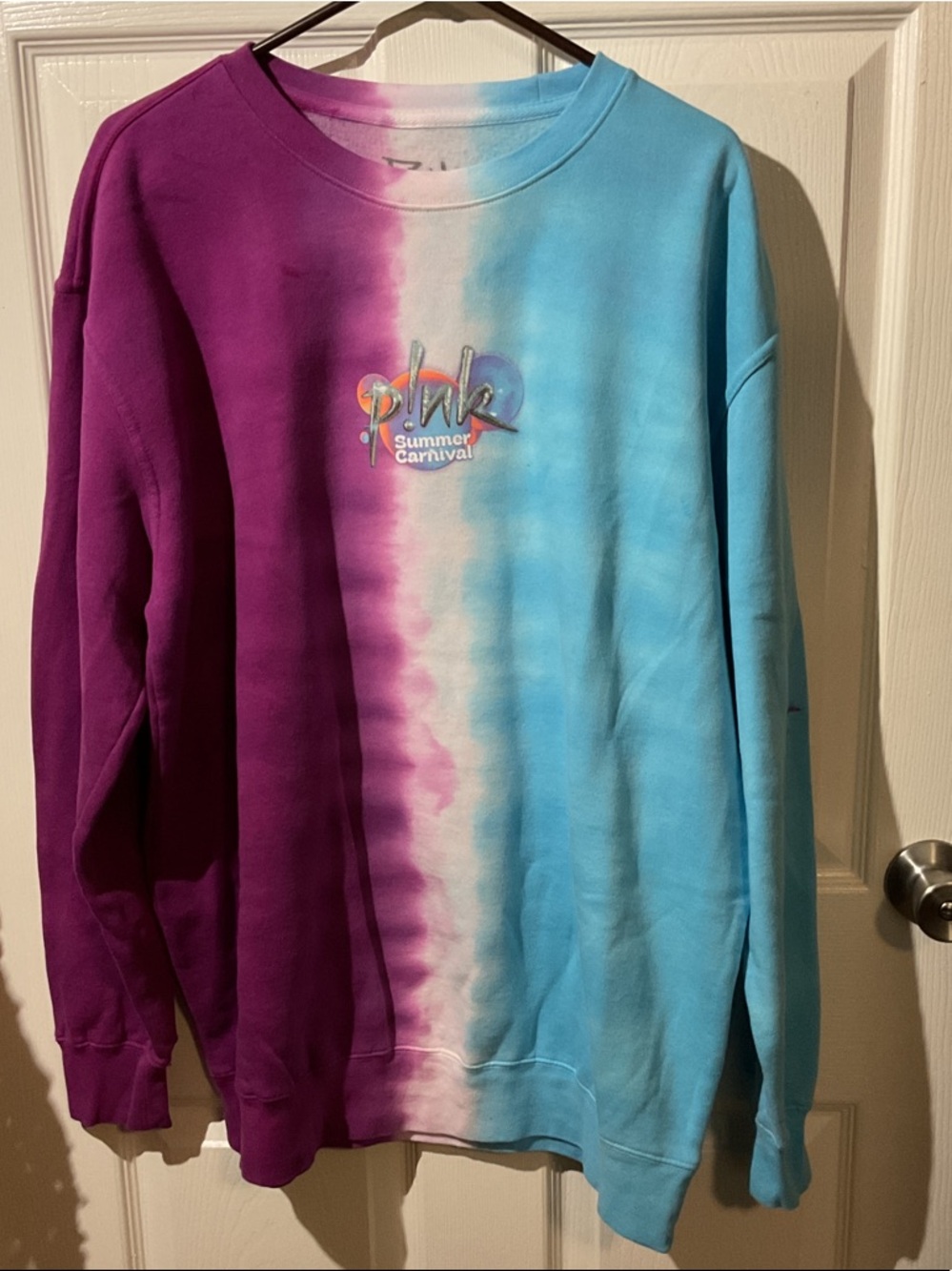 NWOT PINK Graphic Tie-Dye Crewneck Tour Sweatshirt